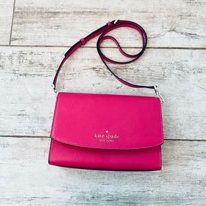 Kate Spade PINK RUBY carson convertible crossbody saffiano leather